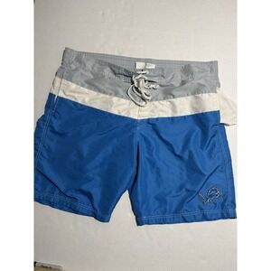 NFL Detroit Lions Men's Swim Trunks, White Grey Blue, XXL #1040